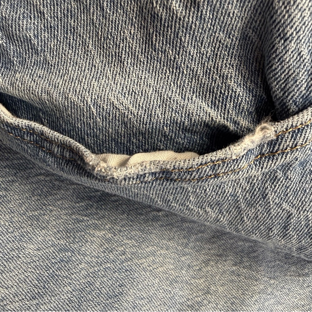 GAP 90s Straight High Rise Jeans Light Wash Stretch Denim Women’s 32 / 14R - Picture 12 of 13